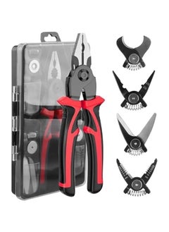 Generic 5 in 1 Wire Stripper, Combination Interchangeable Pliers Kit, Alloy Steel Wire Cutter Stripping Tool with Ergonomic Handle Design for Electrical Wire Stripping, Cable Cutting  - Image 1