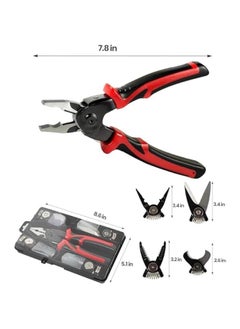 Generic 5 in 1 Wire Stripper, Combination Interchangeable Pliers Kit, Alloy Steel Wire Cutter Stripping Tool with Ergonomic Handle Design for Electrical Wire Stripping, Cable Cutting  - Image 2