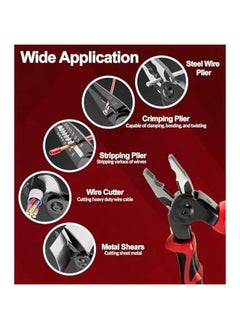 Generic 5 in 1 Wire Stripper, Combination Interchangeable Pliers Kit, Alloy Steel Wire Cutter Stripping Tool with Ergonomic Handle Design for Electrical Wire Stripping, Cable Cutting  - Image 4