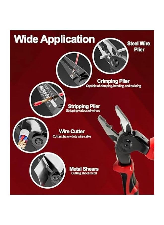 Generic 5 in 1 Wire Stripper, Combination Interchangeable Pliers Kit, Alloy Steel Wire Cutter Stripping Tool with Ergonomic Handle Design for Electrical Wire Stripping, Cable Cutting  - Image 4