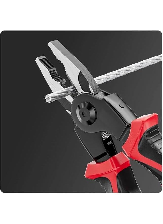 Generic 5 in 1 Wire Stripper, Combination Interchangeable Pliers Kit, Alloy Steel Wire Cutter Stripping Tool with Ergonomic Handle Design for Electrical Wire Stripping, Cable Cutting  - Image 5
