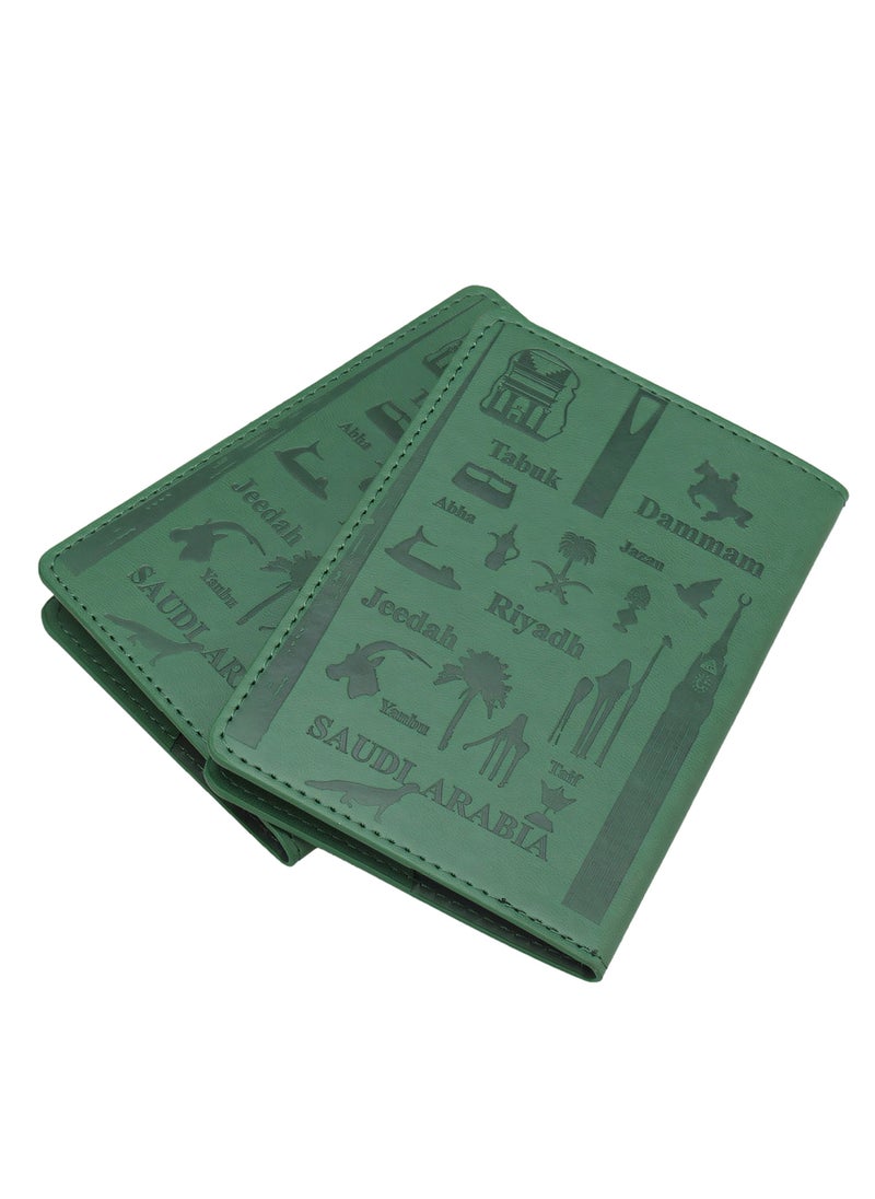 Generic - 2 Piceces Leather Passport Wallet Green - Image 1
