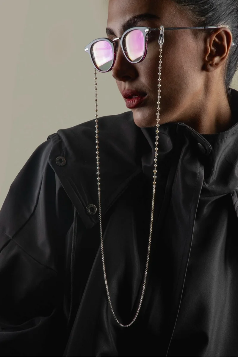 Minza  Minza “Niveus” Women’s Eyewear Chain, Natural Freshwater Pearls & 925 Sterling Silver, Handmade White Pearl Glasses Chain for Sunglasses & Eyeglasses, Elegant Minimalist Eyewear Accessory. for Women | Best Price UAE
