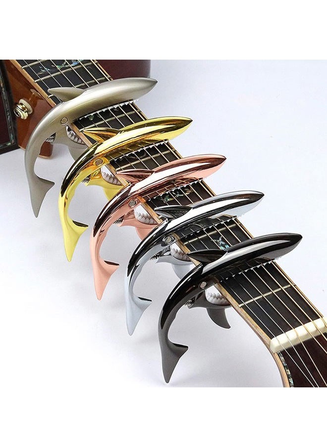 JINWEE Shark Guitar Capo Pretty Cool Capo for Electric Acoustic Classical Guitar Ukulele Zinc Alloy Spring Capo (silver) - Image 5