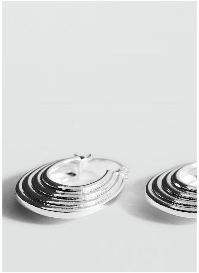 MANGO - Embossed Hoop Earrings - Image 1