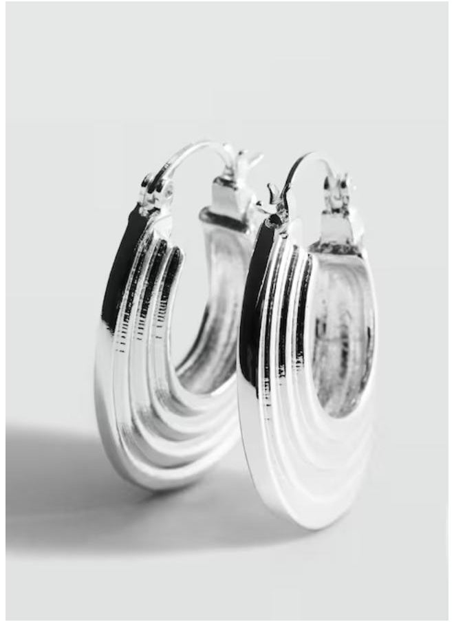 MANGO - Embossed Hoop Earrings - Image 1