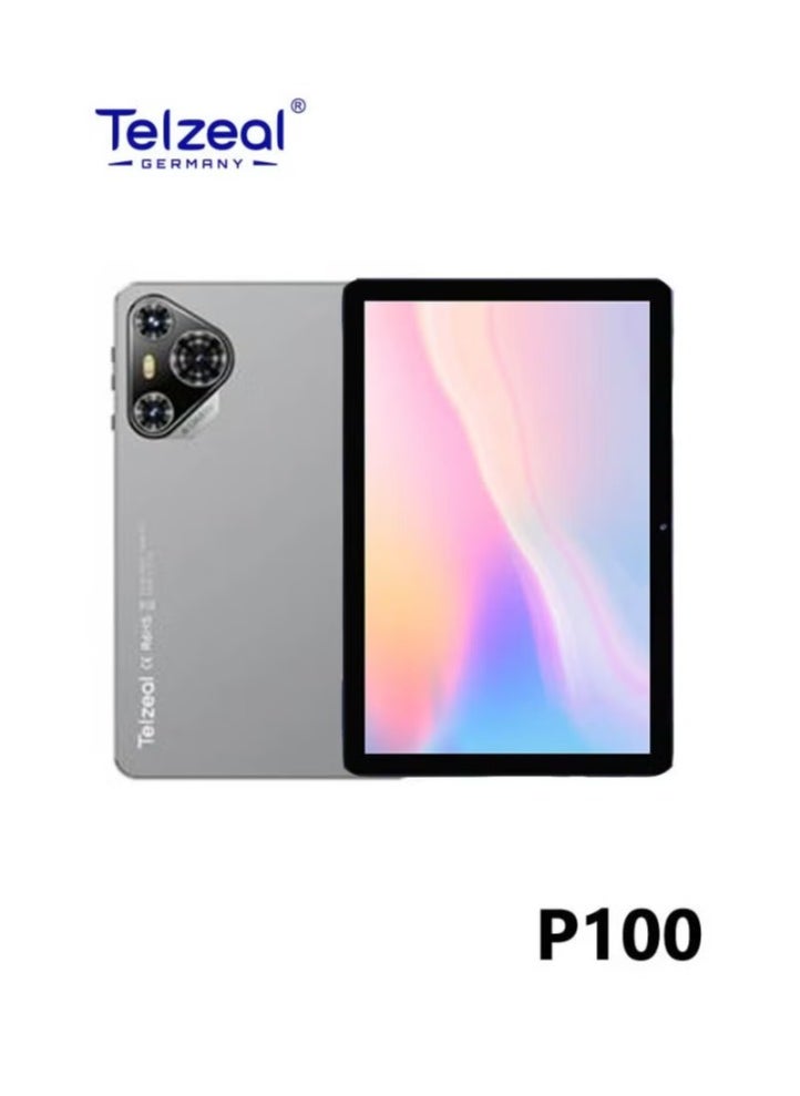 Telzeal Telzeal P100 10.1 Inch Android 13 Tablet with 5G WiFi and Dual SIM 8GB RAM 512GB ROM 8000 mAh High Capacity Battery Wireless Keyboard and Mouse Grey  - Image 1