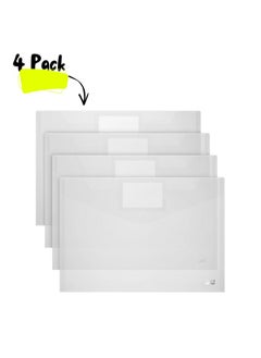 Mr. Pen Clear Plastic Envelopes 4 Pack A4 Letter Size Plastic Envelopes With Snap Closure Poly Envelopes Clear Plastic Folders Plastic Document Holder Plastic Envelopes Clear Envelopes  - Image 2
