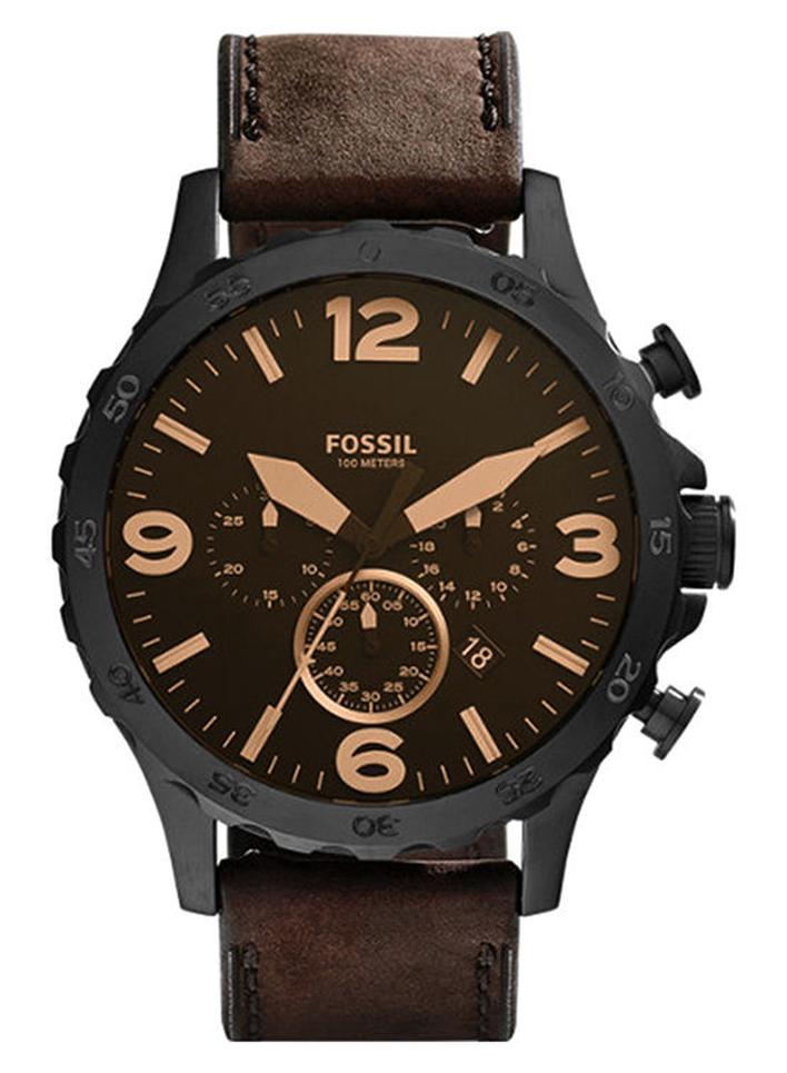 FOSSIL Men Nate Water Resistant Chronograph Watch JR1487 - 50 mm - Brown - Image 1