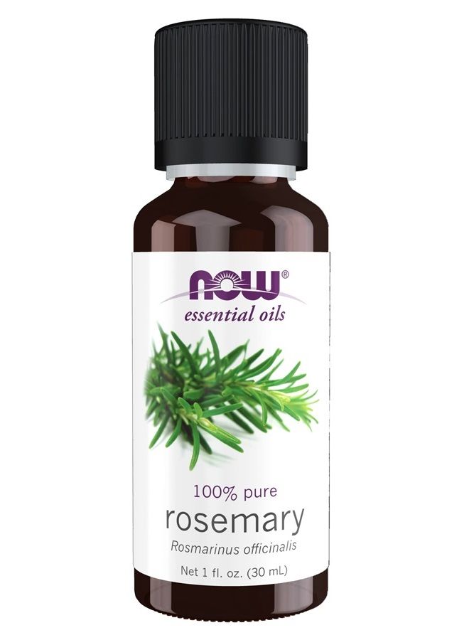 now Essential Oils, Rosemary Oil, Purifying Aromatherapy Scent, Steam Distilled, 100% Pure, Vegan, Child Resistant Cap, 1-Ounce  - Image 1