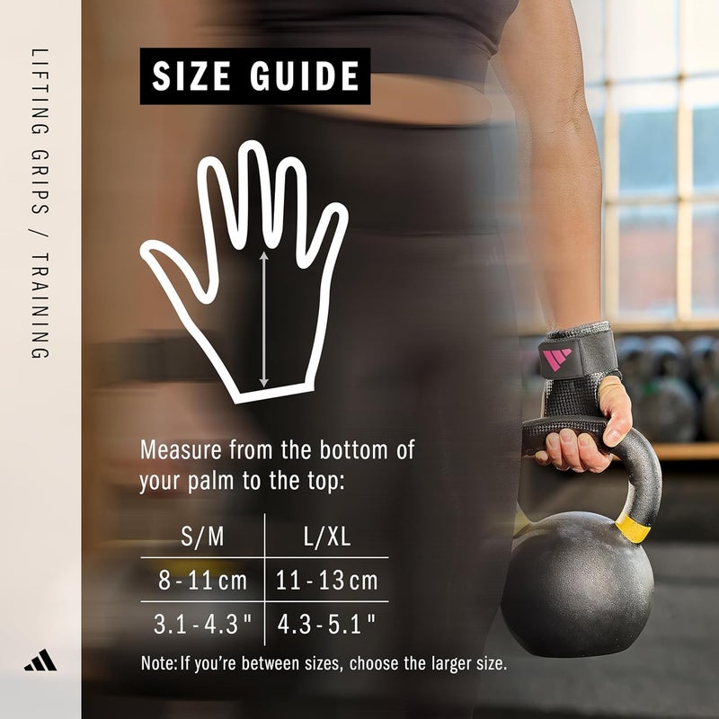 ADIDAS Lifting Grips - Black/Pink - L/XL - Image 3