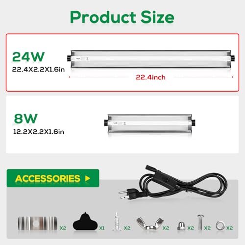Hygger zoo T5 Reptile Light Fixture Combo Kit 24W Light Fixture Reptile Terrarium Hood 10.0 UVB Light Bulb Fluorescent Tube Ideal for Tropical and Deserts Such as Bearded Dragon Lizards and Tortoises - Image 3