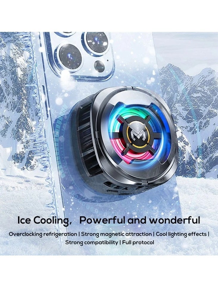 Memo CX06 Magnetic Phone Cooler Fan with RGB Lights – Ultra-Quiet Frosty Cooler for Gaming, Streaming & Charging – Powerful Semiconductor Mobile Radiator with Fast Cooling, Snap-On Magnetic Mount – Compatible with iPhone, Android & All Smartphones  - Image 4