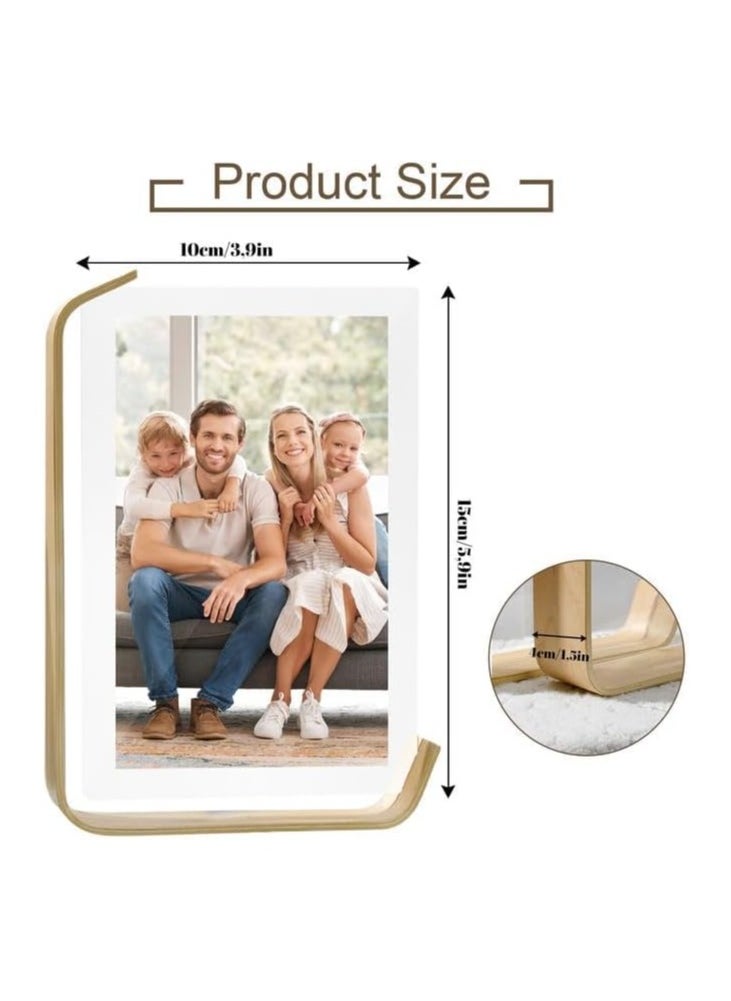 YQbest 6in Desktop Acrylic Photo Frame, Clear Acrylic Picture Frames Double Sided, Postcard Display Frame for Family Friends Photos, Wooden Picture Frame  - Image 4