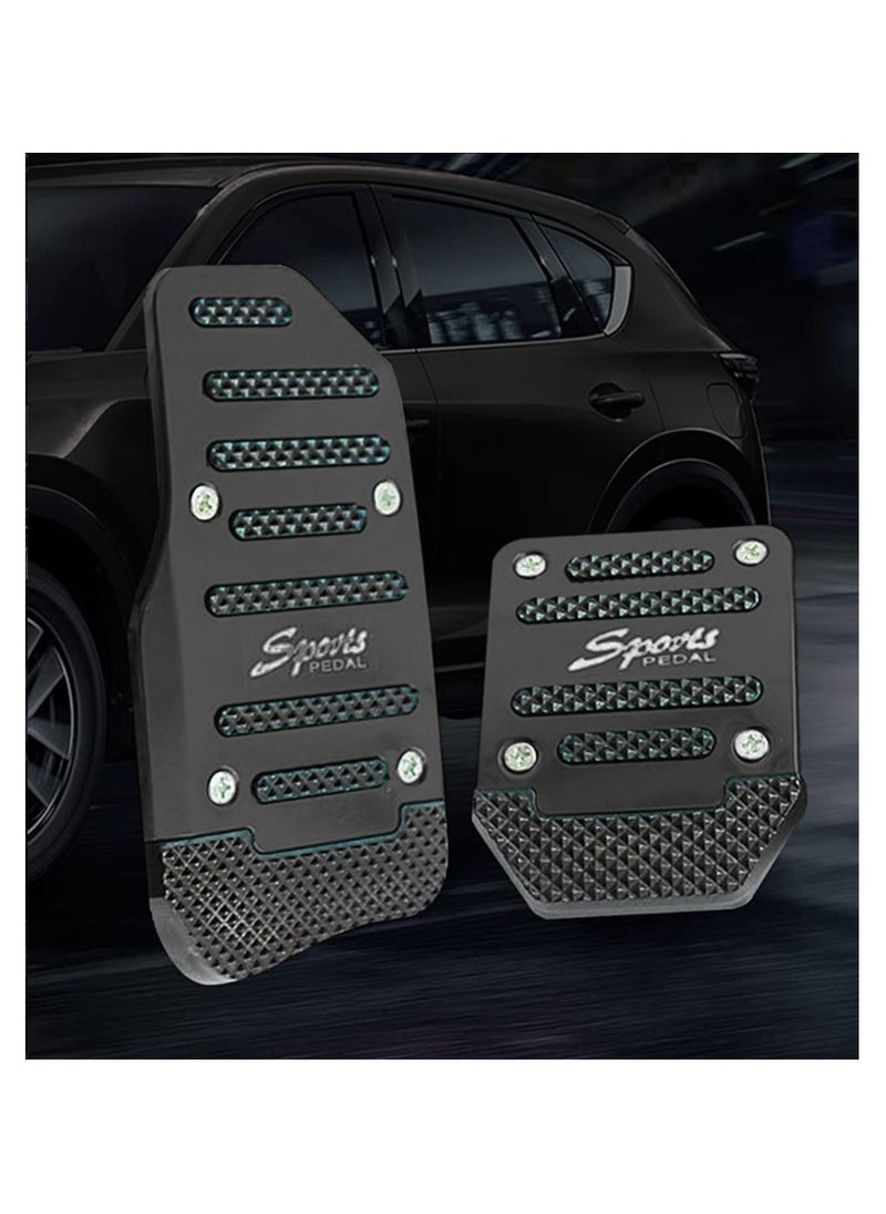 Generic Universal 2 Pcs Aluminum Anti-Slip Foot Pedal Covers for Automatic Car Black  - Image 1