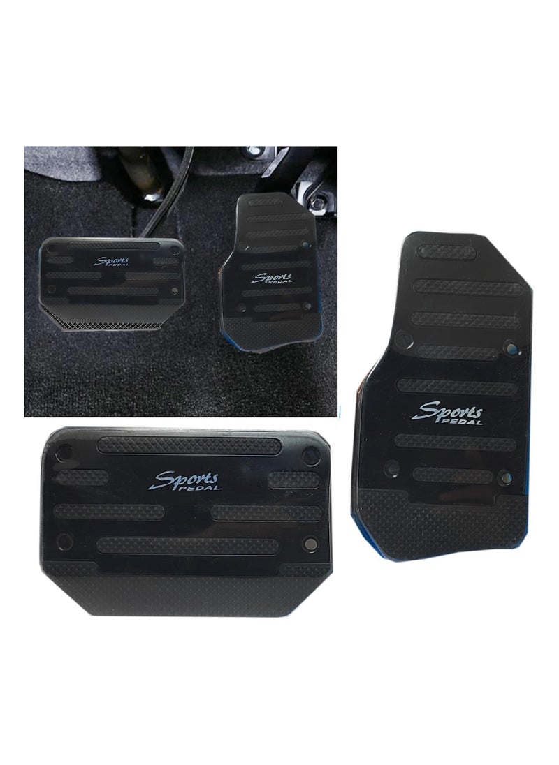 Generic Universal 2 Pcs Aluminum Anti-Slip Foot Pedal Covers for Automatic Car Black  - Image 2