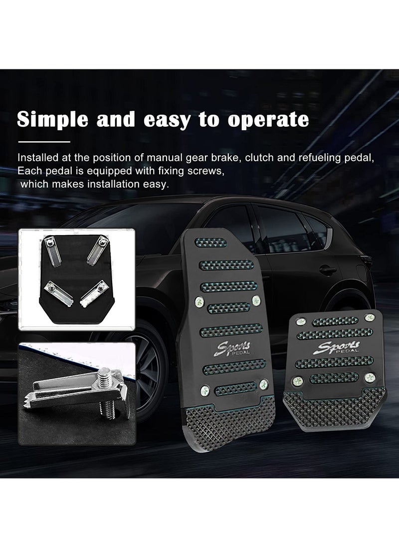 Generic Universal 2 Pcs Aluminum Anti-Slip Foot Pedal Covers for Automatic Car Black  - Image 3