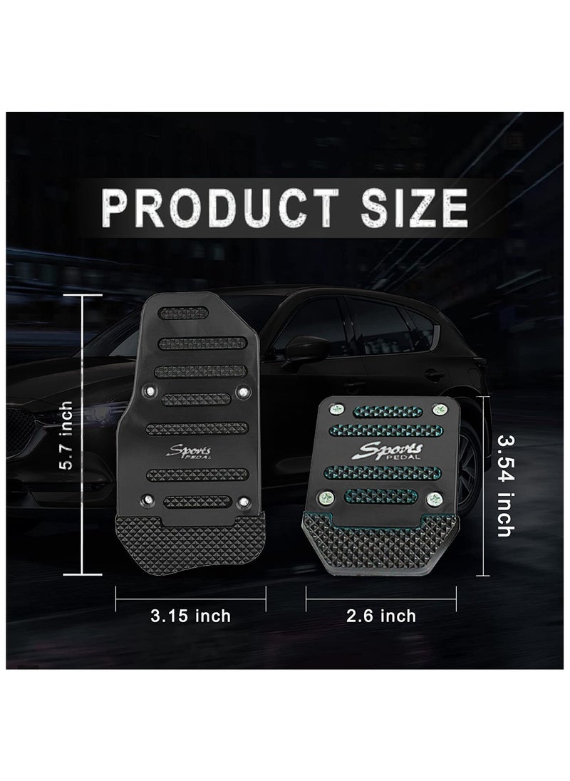Generic Universal 2 Pcs Aluminum Anti-Slip Foot Pedal Covers for Automatic Car Black  - Image 4