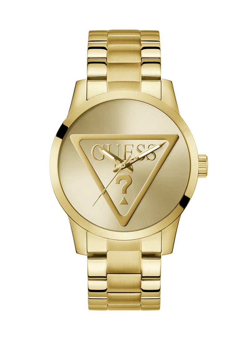 GUESS Badge Men’s Gold Dial Quartz Analog Stainless Steel Watch GW0782G1 - 44mm - Image 1