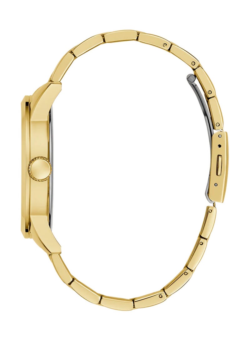 GUESS Badge Men’s Gold Dial Quartz Analog Stainless Steel Watch GW0782G1 - 44mm - Image 3