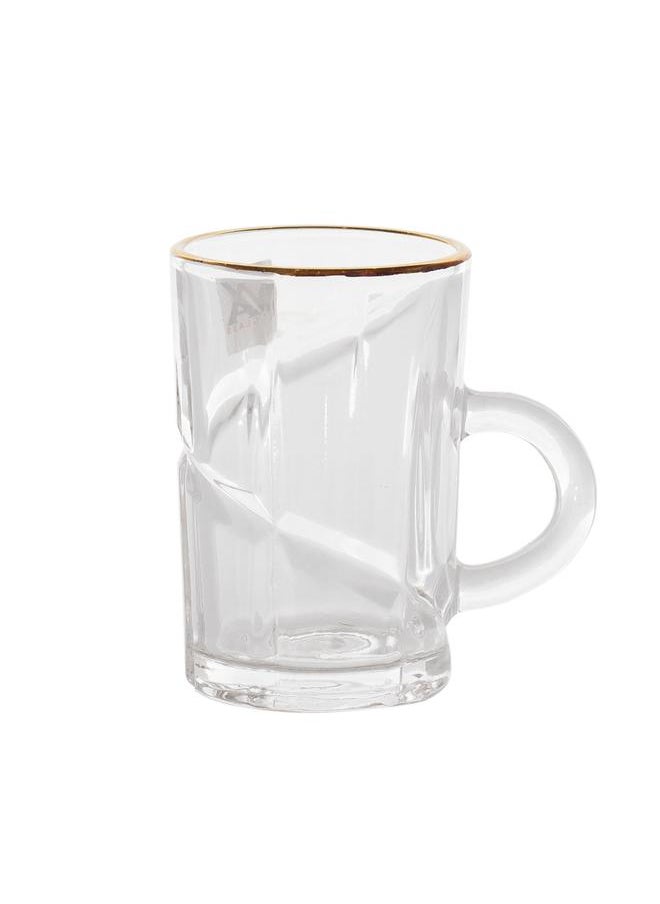 Alsaif Glass Tea Bialat Set 6 Pieces Clear Gold  - Image 2