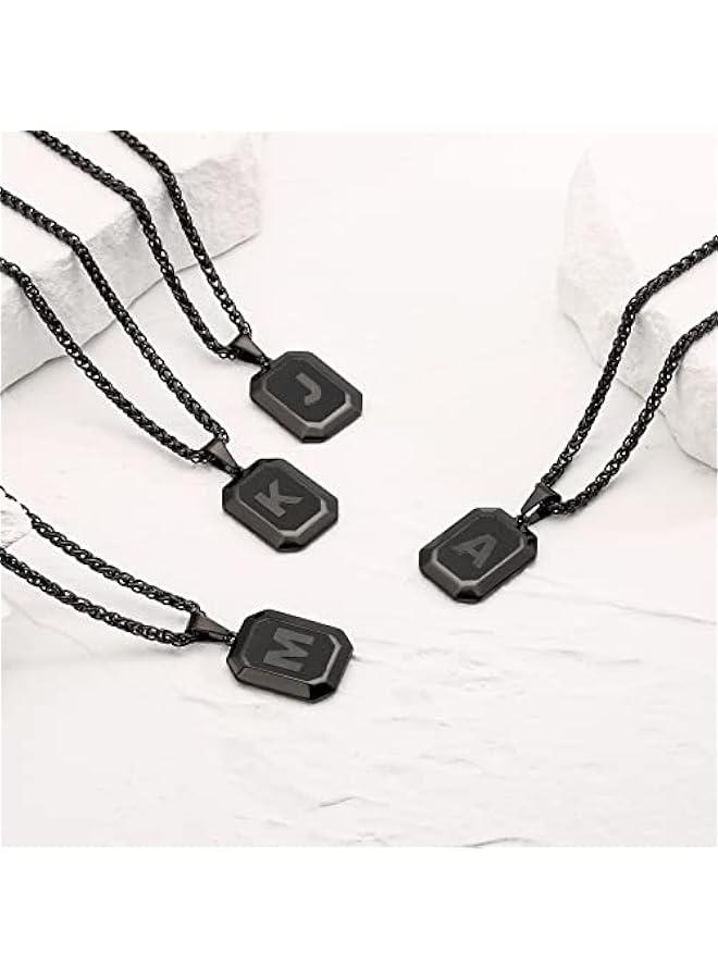 Graduation  Gift sInitial A-Z Letter Necklace for Men Boys Kids Teen, Stainless Steel American Flag Dog Tag Pendent Chain Jewelry Fathers Day Dad Gifts Birthday  Gifts- 24Inches - Image 4