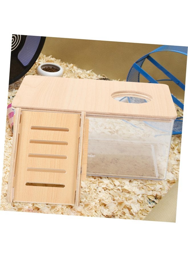 balacoo Hamster Bath Room Delicate Chinchilla Bathtub Hamster Sand Bath Kit Reusable Chinchilla Bathtub Large Wooden Small Hamster Clear Sand Bath Box Cage Sand Bath Box Hamster Accessory - Image 4