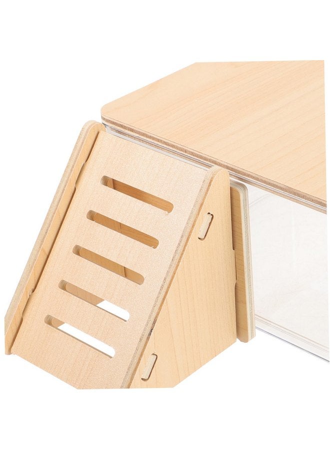 balacoo Hamster Bath Room Delicate Chinchilla Bathtub Hamster Sand Bath Kit Reusable Chinchilla Bathtub Large Wooden Small Hamster Clear Sand Bath Box Cage Sand Bath Box Hamster Accessory - Image 3