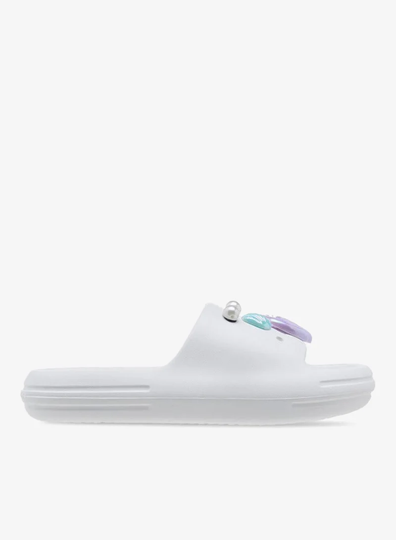 Girls Pearl Embellished Slip-On Slides