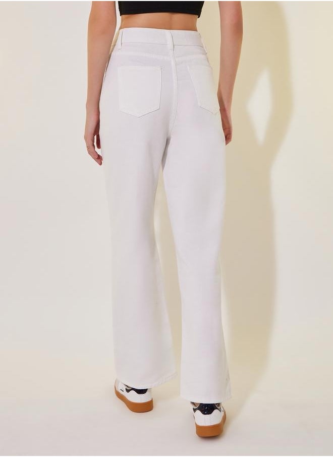 Take Two Embroidered Mid Rise Straight Fit Jeans  - Image 4