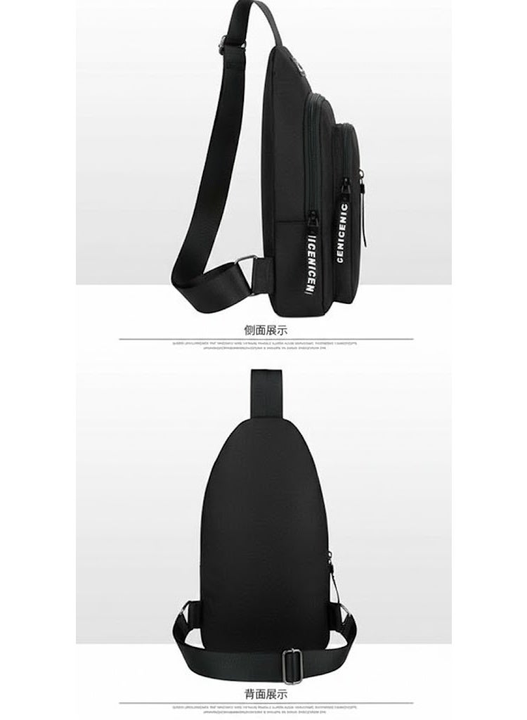 Small Crossbody Bag Multi-Purpose with Long Adjustable Strap for Chest, Shoulder and Back Carry, Thick Fabric Travel Sling Bag with Multiple Pockets, Water Resistant for Men, Women and Kids with Earphone Hole - Image 4