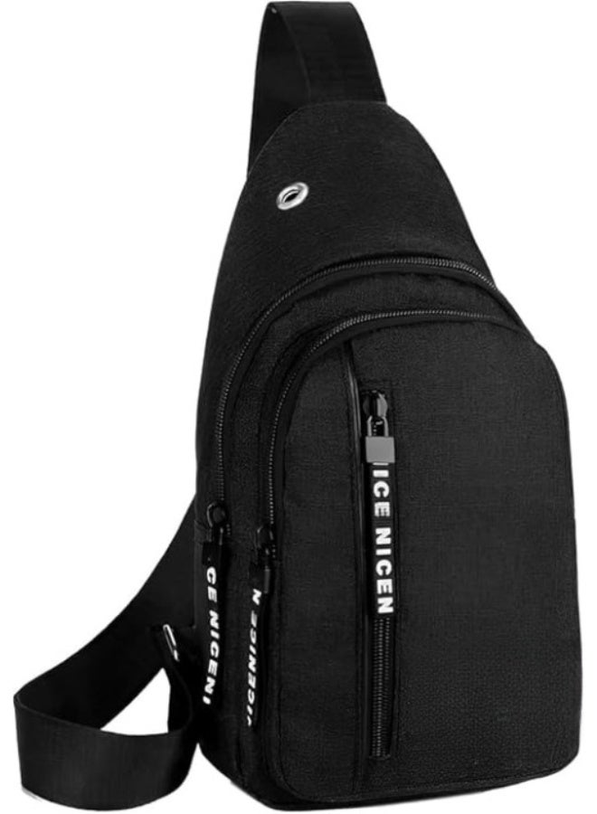 Small Crossbody Bag Multi-Purpose with Long Adjustable Strap for Chest, Shoulder and Back Carry, Thick Fabric Travel Sling Bag with Multiple Pockets, Water Resistant for Men, Women and Kids with Earphone Hole - Image 1