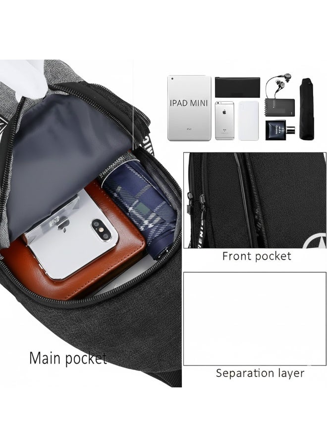 Small Crossbody Bag Multi-Purpose with Long Adjustable Strap for Chest, Shoulder and Back Carry, Thick Fabric Travel Sling Bag with Multiple Pockets, Water Resistant for Men, Women and Kids with Earphone Hole - Image 5