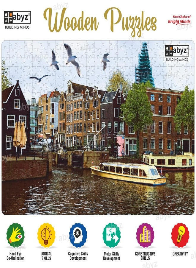 ABYZ Wooden Jigsaw Canal in Amsterdam Puzzle for Kids Play and Learn Educational Puzzle for Children Aged 7+ and Adults Toy for Improving Memory & Problem Solving - Image 3
