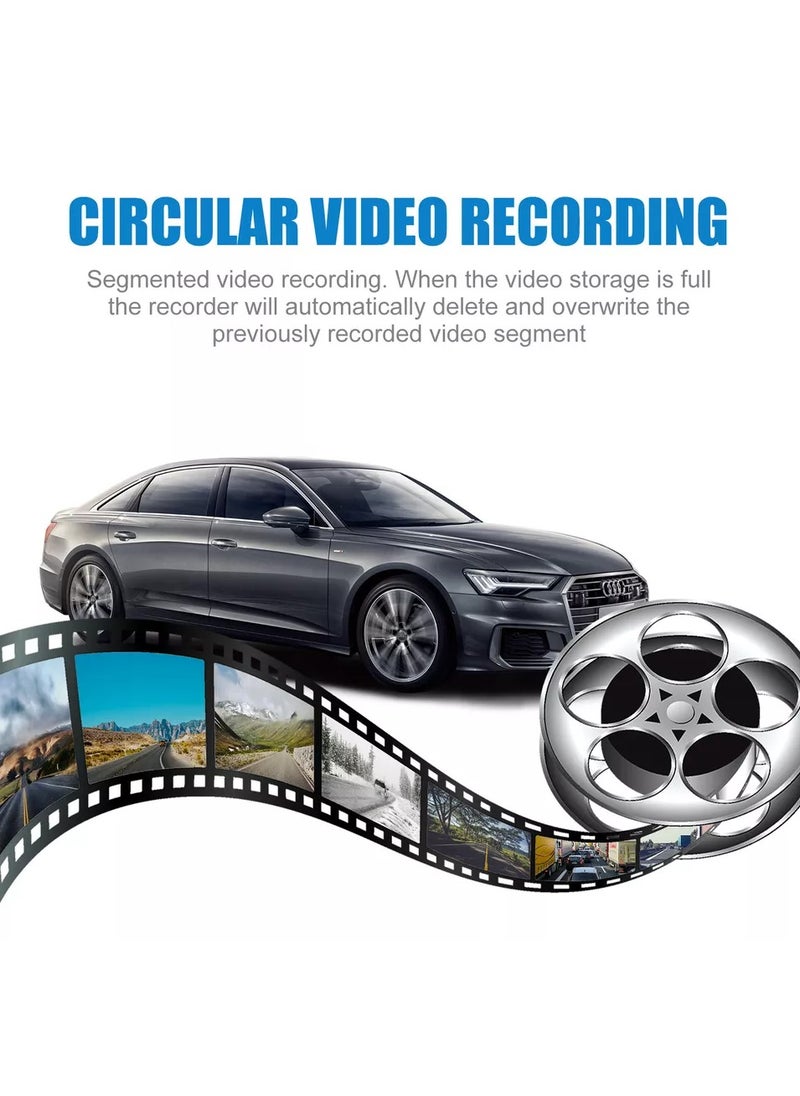 Generic 3 Channel Dash Cam Front and Rear Inside, 4 Inch 1080P Dash Camera for Cars Three Way Triple Car Camera  - Image 4