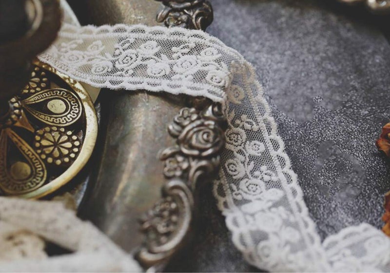 Sourcemall Lace Trim Ribbon, Delicate White Floral Ribbon for Wedding/Bridal Decoration, DIY Craft Sewing, Home Decoration, 5 Yards - Image 4