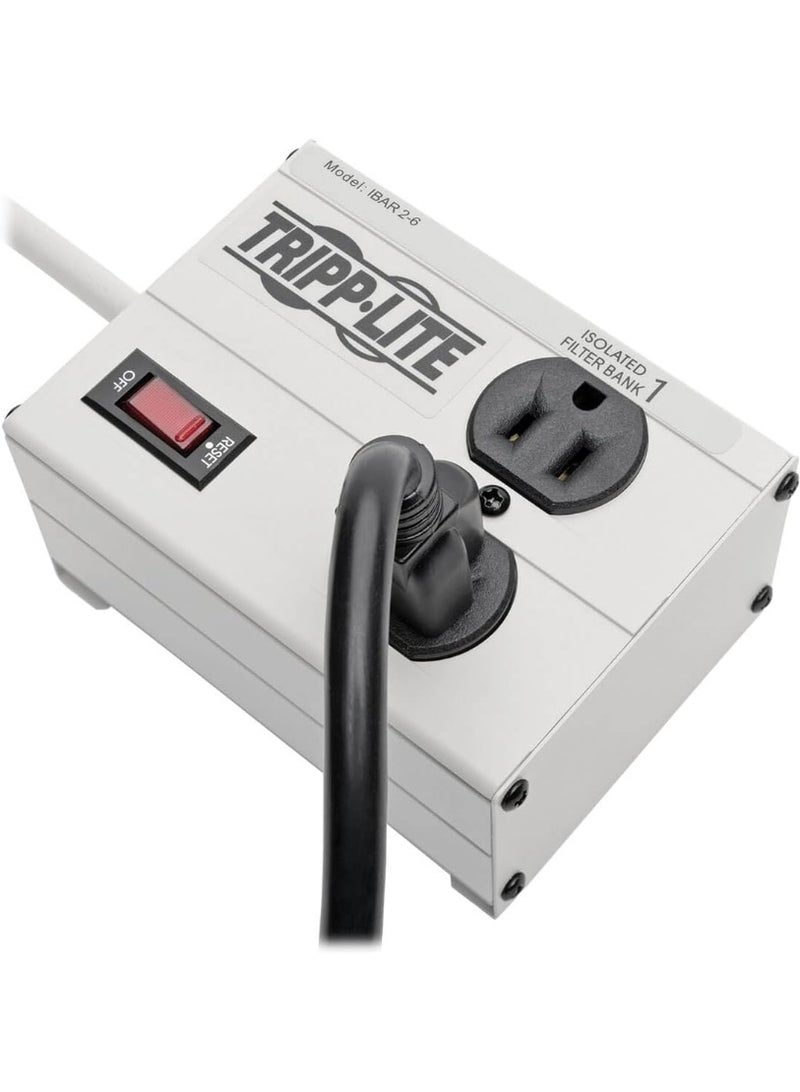 Tripp Lite ترِب لايت IBAR2-6D واقي من زيادة التيار بمدخلين، سلك بطول 6 أقدام، قابس بزاوية قائمة، معدني - Image 4