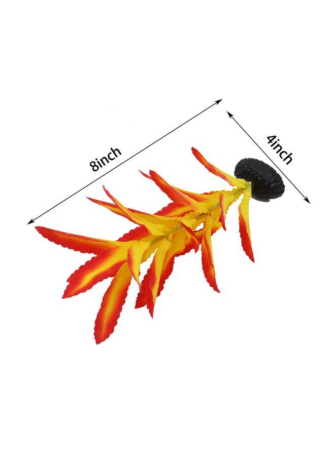 DVHEY Silk Aquarium Plants for Betta Fish Tank, 2 Pcs 7.8 Inch Small Silk Aquarium Plant Aquatic Water Grass Decoration (Yellow-Red, 8 Inch) - Image 2