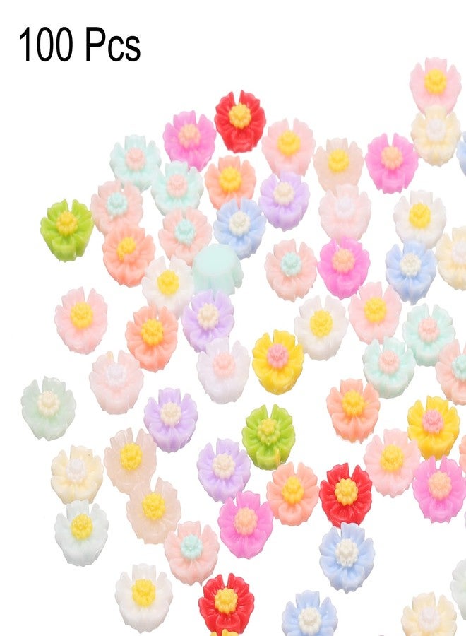 CoCud Mini Resin Flower, 0.24" Diameter, Miniature Tiny Flower Charm Dollhouse Multicolored - (Applications: for Nail Art, Fairy Garden, DIY Crafts Nail Jewelry Making), 100-Pieces - Image 3