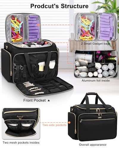 MONSTINA Hairstylist Travel Bag Extral Large Hairdressing Bag Hair Tools Travel Case with Adjustable Dividers Professional Beauty Hairdresser Accessories Bags for Barber Heat Insulation - Image 3
