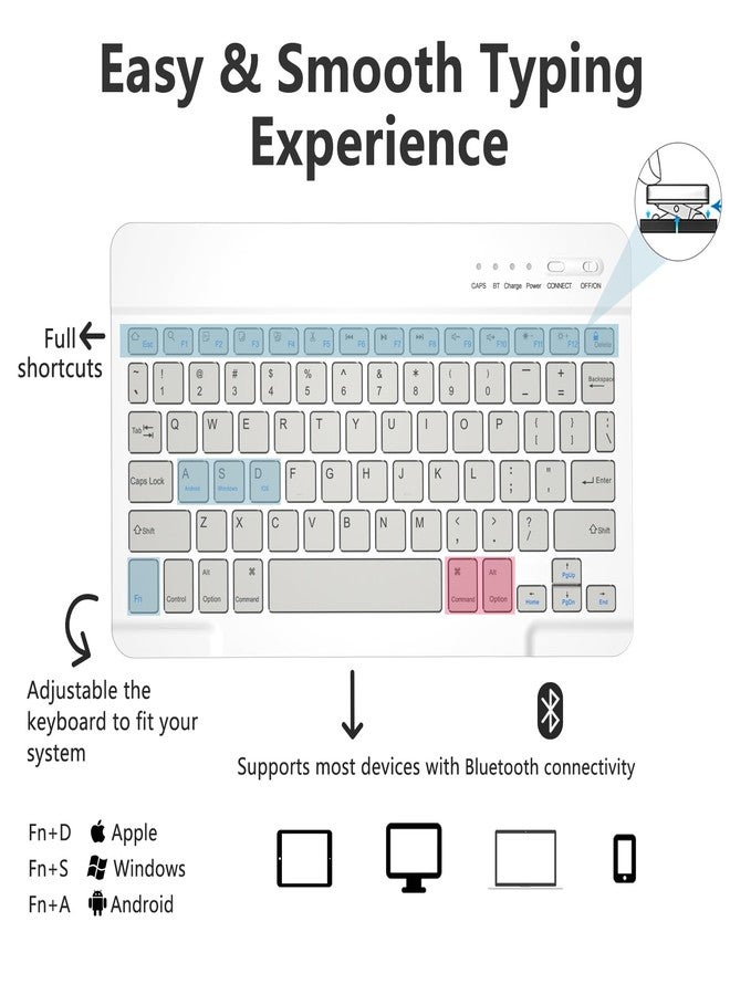 MMK iPad A16 Case (2025, 11"), iPad 10th Generation Case with Keyboard (2022, 10.9"), Wireless Detachable Keyboard, Pencil Holder (Grey) - Image 3