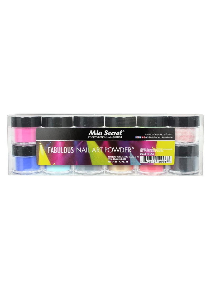 MIA SECRET - Mia Secret Nail Art Powder - Fabulous Collection (12 PC) - Image 1