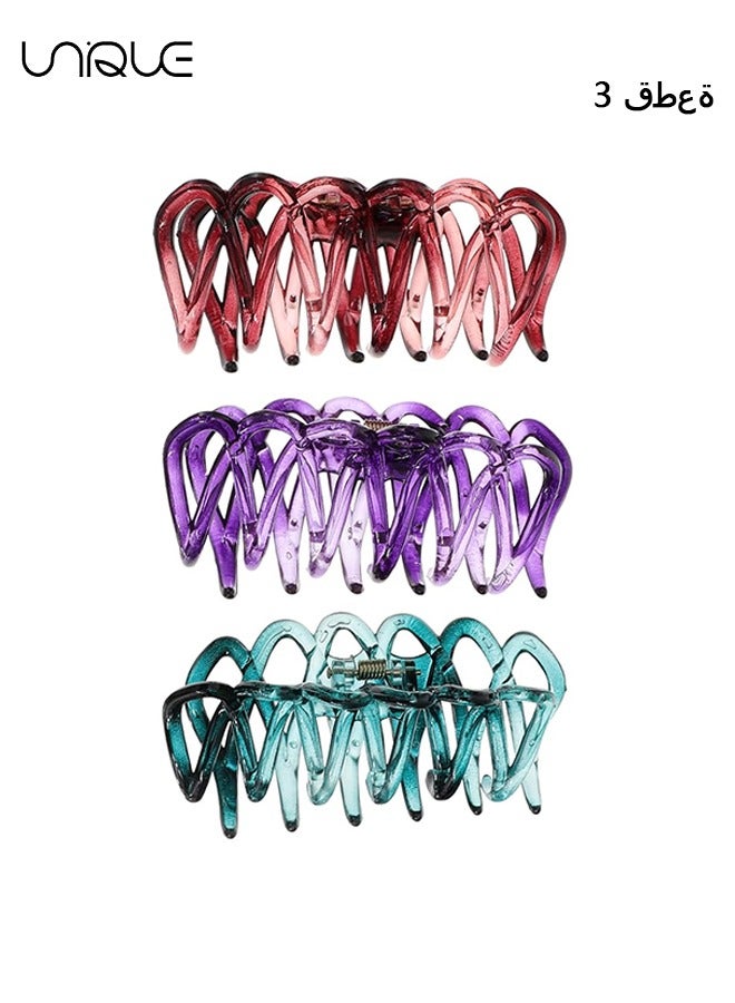 Unique 3 Piece Set of Grabs, Acrylic Hair Clips Jelly Color Hair Claw Clips For Women Acrylic Claw Clips French Acetate Hair Clips For Women With Thick Hair And Thinning Hair - Image 1