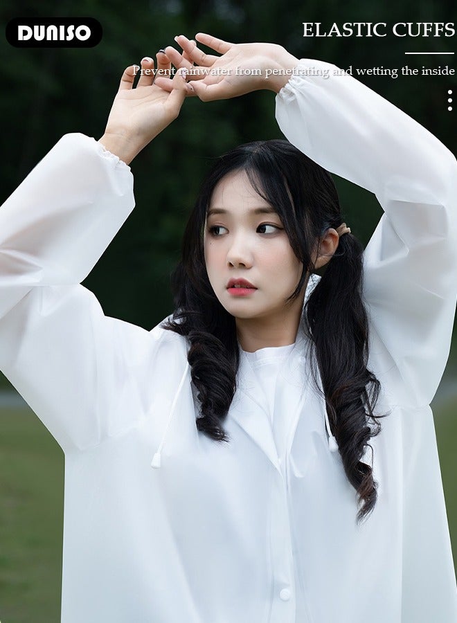 DUNISO 2 Pcs Rain Poncho Set, EVA Raincoat with Hood and Plastic Transparent Long Thickened Waterproof Rain Shoes and Boots Covers for Family Fishing Driving Travel - Image 5