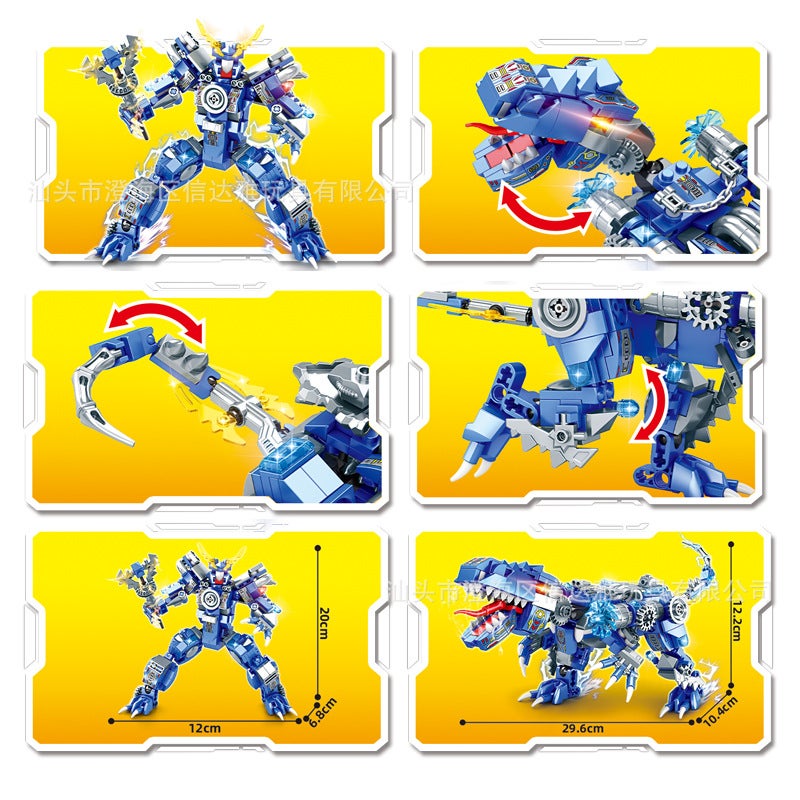 2025 Christmas Edition Children'S Educational Dinosaur Mecha Building Blocks Small Particles 400-800 Pieces Diy Assembly Toys Mixed Batch - Image 4