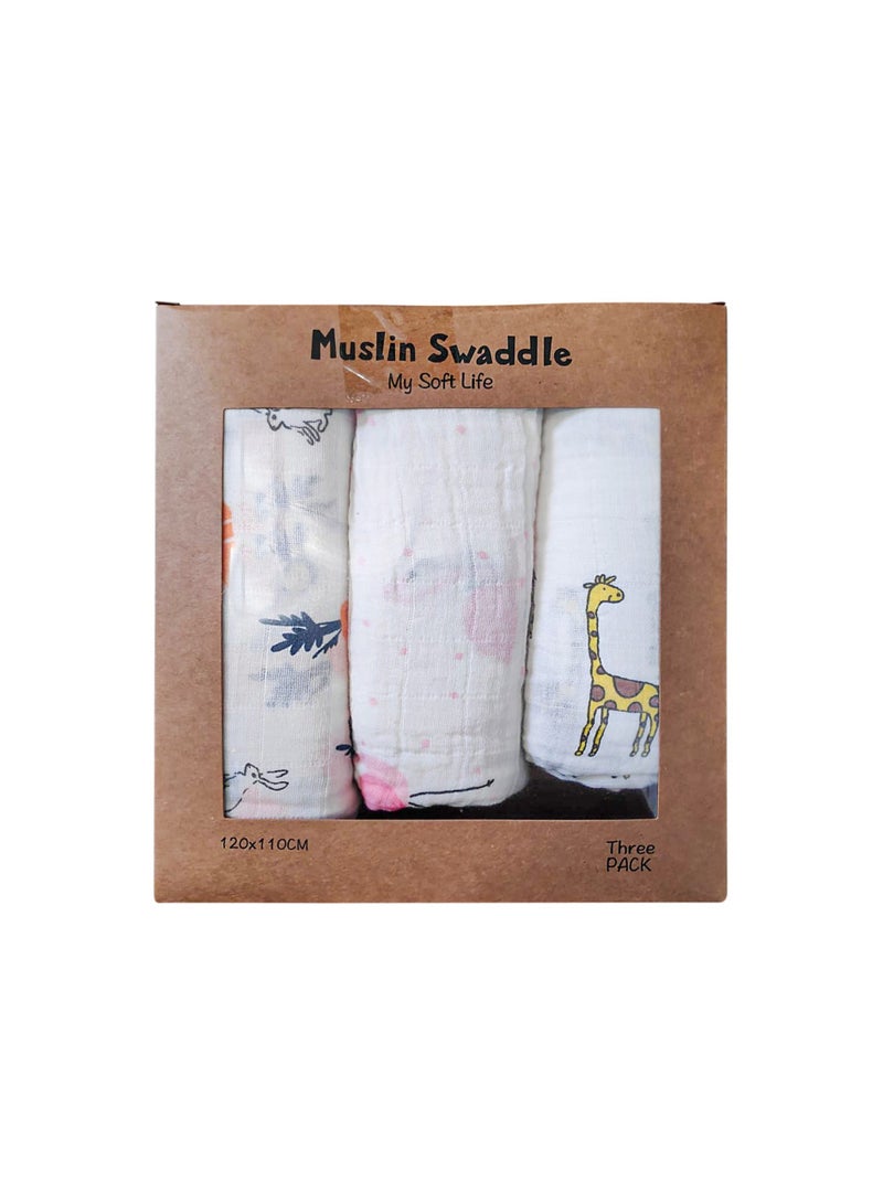 Luvlap - Muslin Blankets for Newborn Baby - Pack of 3 - Image 1