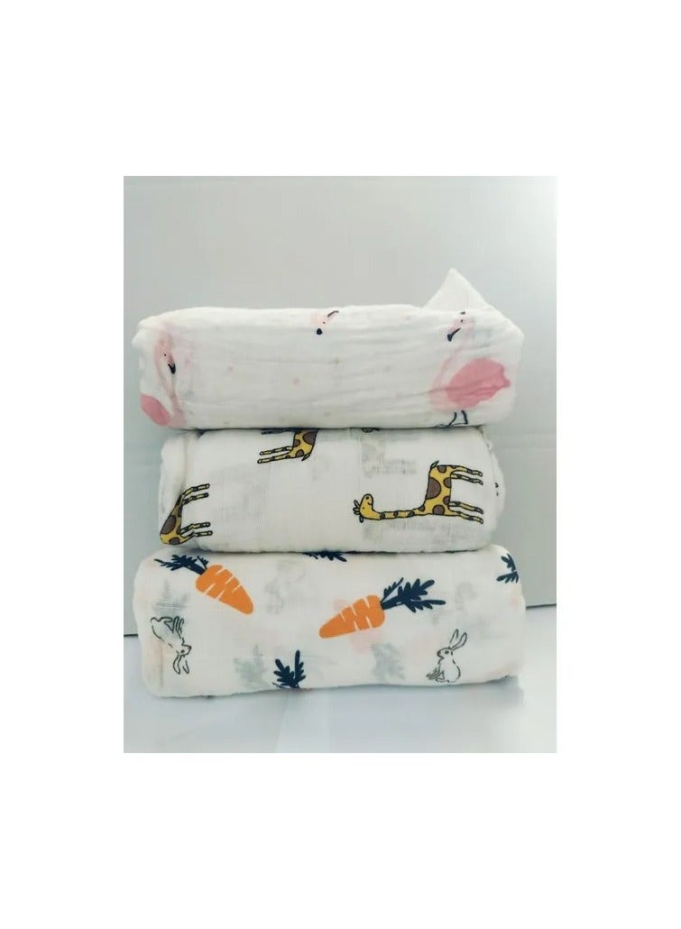 Luvlap - Muslin Blankets for Newborn Baby - Pack of 3 - Image 2