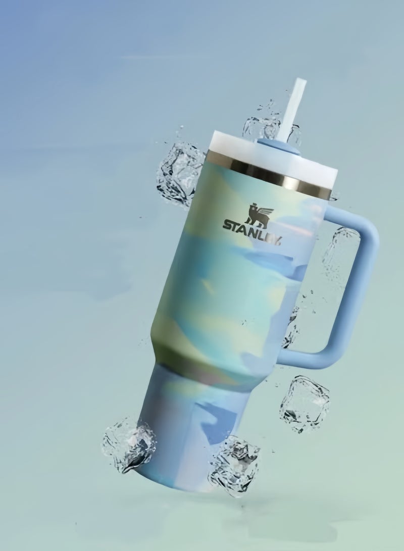 ستانلي كوينشر إتش 2.0 فلوستيت ستانلس ستيل فارغ مزود بغطاء وخيط لشرب الماء، الشاي المثلج أو القهوة، المغطس وغيرها، 40 أونصة. - Image 2