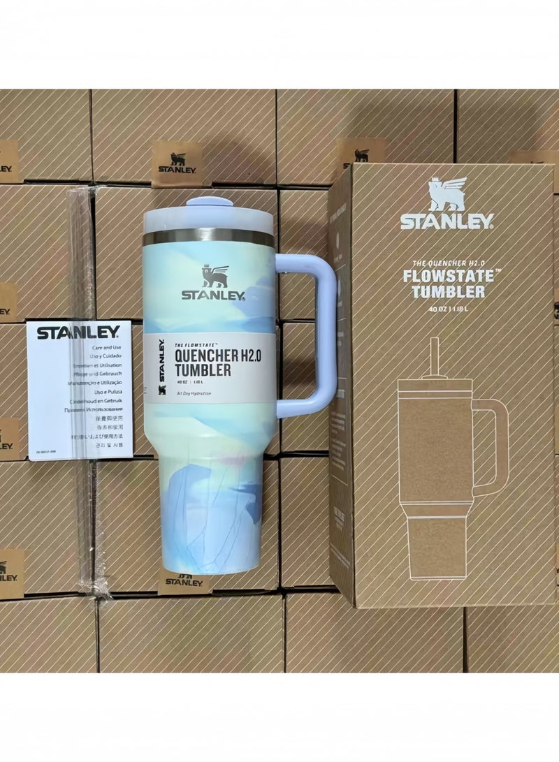 ستانلي كوينشر إتش 2.0 فلوستيت ستانلس ستيل فارغ مزود بغطاء وخيط لشرب الماء، الشاي المثلج أو القهوة، المغطس وغيرها، 40 أونصة. - Image 3