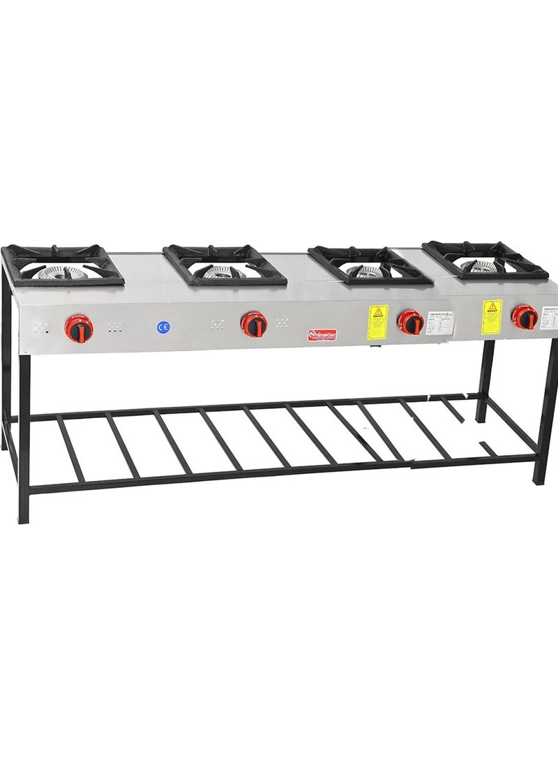 Himaksan Industrial Type LPG Cylinder 4 Burner High Leg Restaurant Stove 